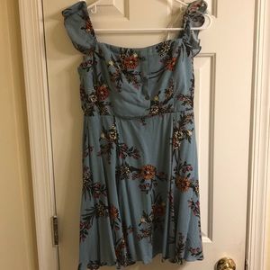 NWT Lulu’s Blue Floras Off the shoulder Dress